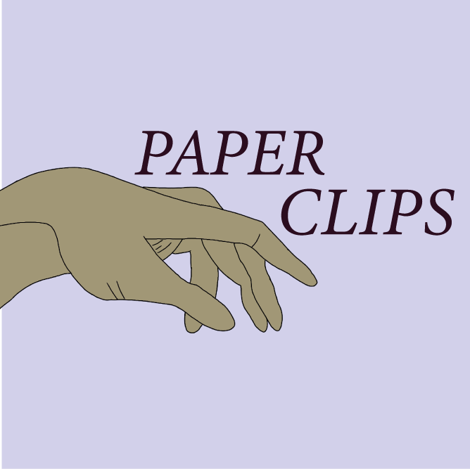 Paperclips logo: a hand reaching towards the words Paper Clips